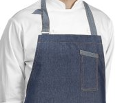 Kuchařská zástěra EGOchef ke krku s kapsami - jeans_detail