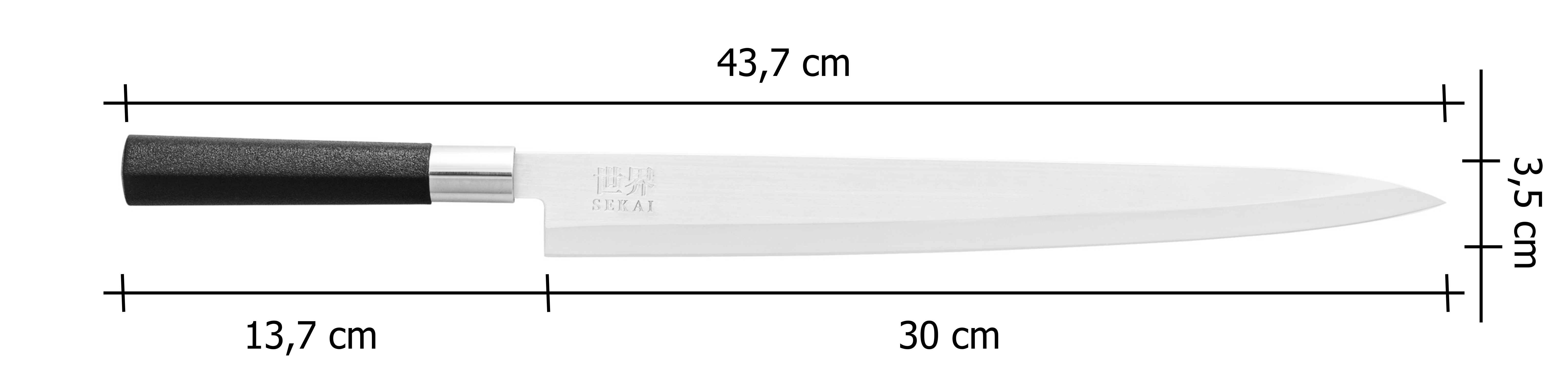 Japonský nůž IVO Yanagiba- SEKAI - 30 cm_rozmery