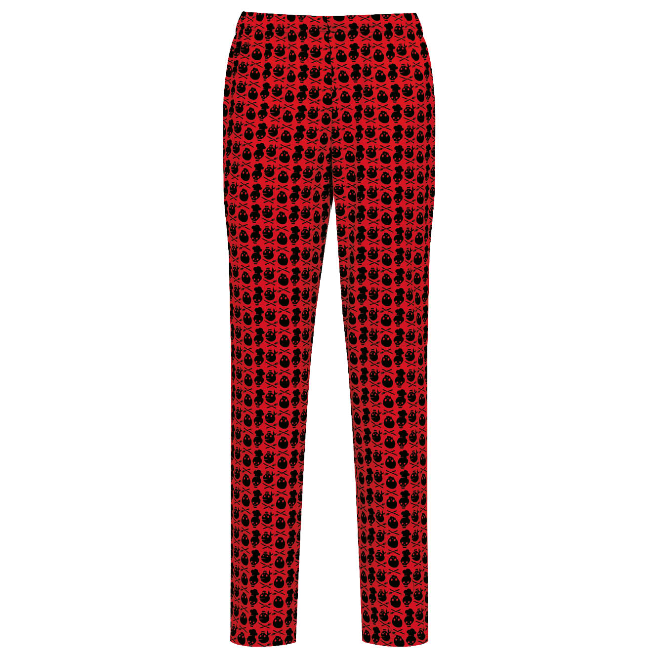Levně TOMA Kuchařské kalhoty TOMA červeno-černé lebky XS