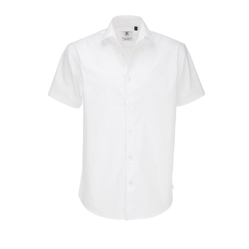 Levně B&C Pánská číšnická košile B&C krátký rukáv - bílá -POSLEDNÍ KUS bílá,XXXL