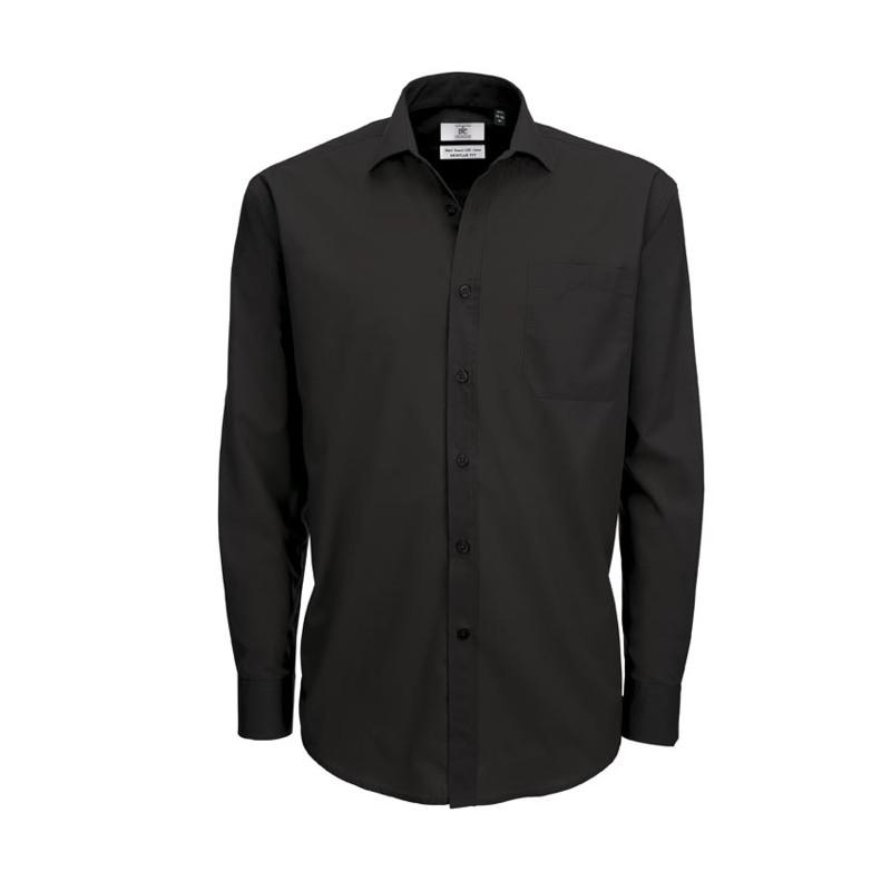 Levně Pánská číšnická košile B&C polybavlna - 2 barvy -POSLEDNÍ KUSY černá,4XL