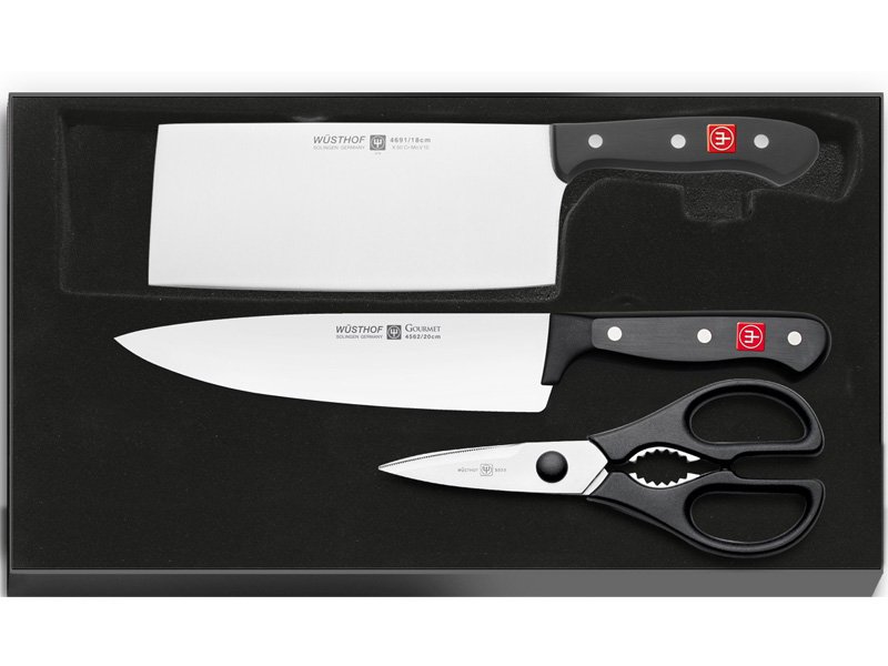WÜSTHOF Sada 2 nožů Wüsthof GOURMET + Kuchyňské nůžky 8010