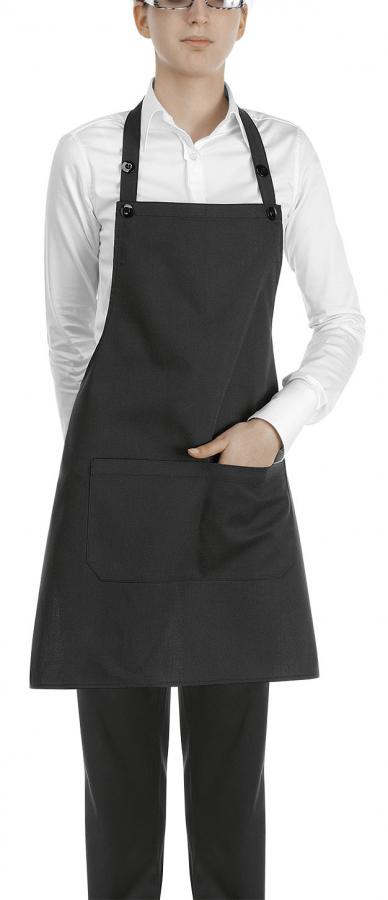Levně DÁMSKÁ kuchařská zástěra ke krku Profikuchar s knoflíčky - různé barvy černá,bez kapsy