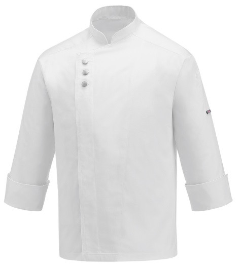 Kuchařský rondon EGOchef METAL WHITE 100% bavlna  - dlouhý rukáv 4XL