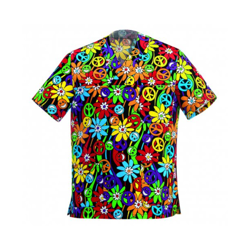 Levně EGOCHEF Zdravotnická košile EGOchef LEONARDO - Peace and Love XL